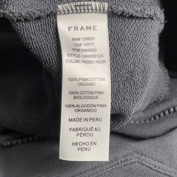 FRAME Easy Jumpsuit Faded Noir Organic Pima Cotton French Terry XL - Picture 11 of 15